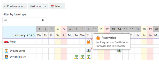 Your Calendar - Universal multi-functional calendar. Team, rental, multipurpose calendar. - 3
